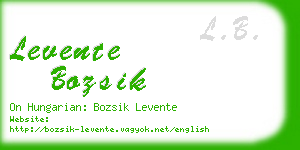 levente bozsik business card